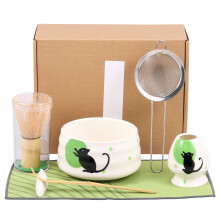 7Pcs Matcha Whisk Set with All Accessories Ceremonical Matcha Making Kit Hand Painted Fine Craftsmanship Heat Resistant for Daily Tea Time