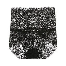 Women Briefs High Waist Abdomen Control Underwear Floral Lace Hip Lift Underpants for Daily Wear,Black L