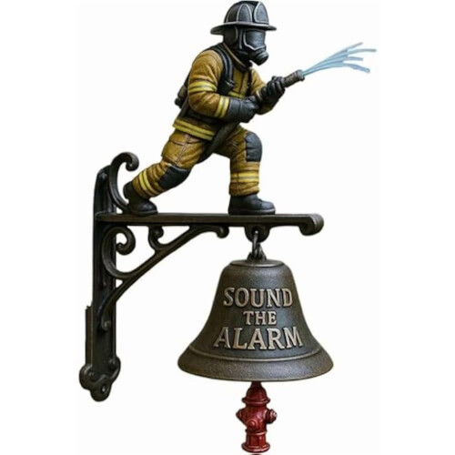 Firefighter Commemorative Doorbell Hydrant Design Metal