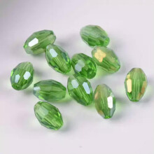 8x6mm10x8mm13x10mm Rugby Ovale Facetslebne Krystalglas Løse Perler Engros Parti - 12# Grøn AB - 13x10mm (10 stk)