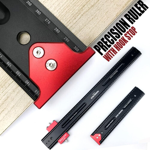 Aluminum Alloy Marking Ruler Woodworking Scriber Square Multi-function Measuring Ruler 1