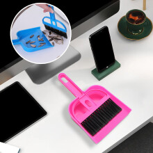 Mini Dustpan & Broom Set – Car, Keyboard, Desktop, Desk, Office, Kitchen Sweeper; Compatible with Small Animal Cage Cleaning