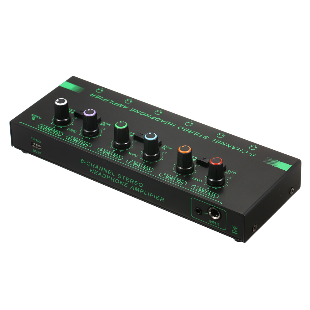 Recording Studio 6 Channel Metal Stereo Headphone Amplifier High Fidelity 9491387621772