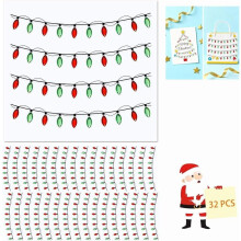 Christmas Lights Stickers 32 pcs Red Green Dimensional