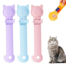 2-in-1 Cat Strip Snack Feeder, Lickable Squeeze Spoon for Wet Food – Portable Sliding Cat Stick Feeder (B)