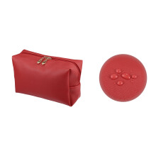 Make-up tas, cosmetische reistas, waterdichte PU-leren etui, make-up tas voor dames, maat S, rood, 1 stuk