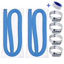 Tuyaux de rechange pour pompe de piscine, 3,2 cm (1,25 po) de diamètre et 99 cm (39 po) de longueur, avec ruban PTFE et 4 colliers de serrage,