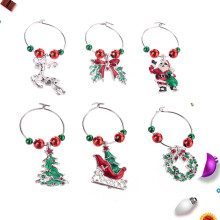 FRCOLOR 6 Pcs Charms Wine Glasses Toppers Decoration Ring Christmas Drink Markers