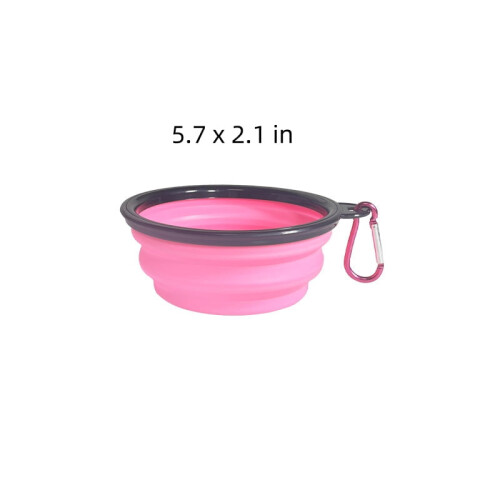 No Pull Fuchsia Small Dog Harness and Leash Set with Foldable Drinking Bowl 1