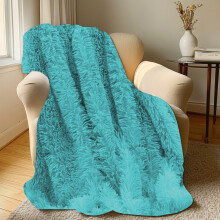 Extra Soft Faux Fur Throw Blanket 47"x31", Reversible Fluffy Microfiber Blanket for Couch, Sofa, Bed