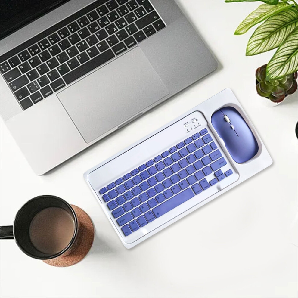 Bluetooth Keyboard And Mouse, Wireless Combo, Compact Portable, Silent Typing, 10M Range, Rechargeable, For Tablet, Phone, Pc 9152228765856