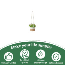 (Beige White 20cm) 20cm Waterproof Hanging Planter - Indoor Garden Decor
