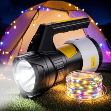Rechargeable LED Camping Lantern, 1200LM, 47.6FT Fairy Lights, 6 Modes—Compatible with Camping, Emergency & Holiday Use
