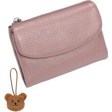 Precious Unisex Pebble Real Leather Wallet - Soft Small RFID Anti Theft and Waterproof Purse for Women and Men Daily Use