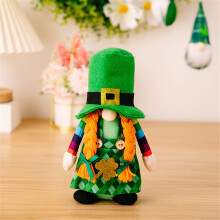St. Patrick's Day Couple Gnomes Plush Decor 8.66 In