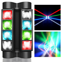 80W 8 LEDs Spider Moving Head Stage Lighting Beam DMX Disco Party DJ Light RGBW