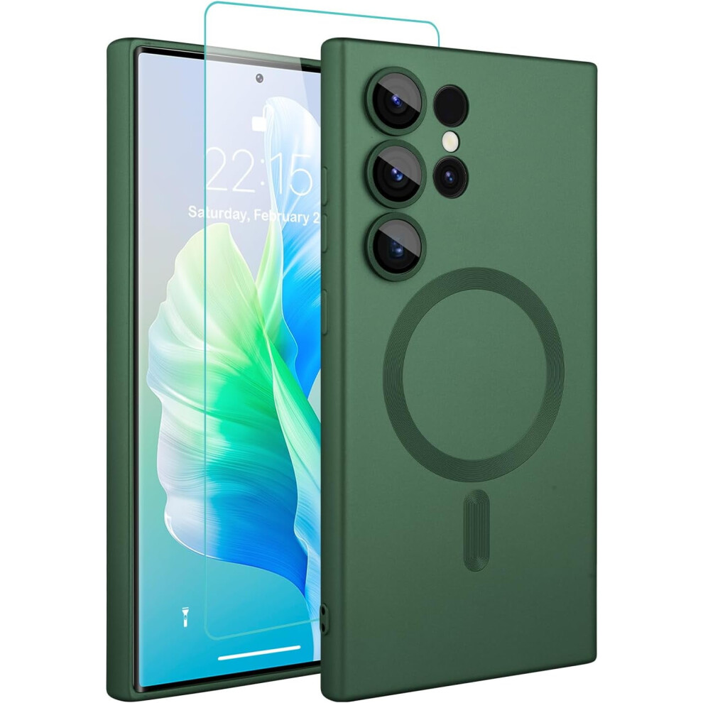 Magnetic Case For Samsung Galaxy S24 Ultra Â Slim, Shockproof, Anti-Scratch Tpu, Compatible With Magsafe, Green 9165521911363