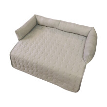 Ice silk pet mat for cats and dogs with pillow gray
