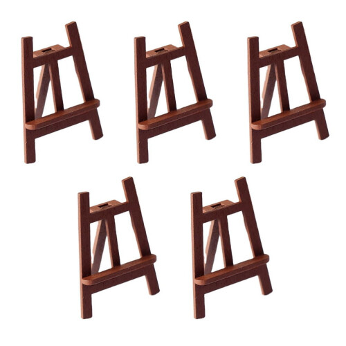 Topbathy5Pcs Μίνι Καβαλέτο Μαυροπίνακα Ρεαλιστικό Σχεδιασμό Ξύλινο Καφέ Μίνι