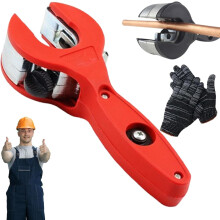 ratchet type pipe cutter, One-Handed Tool for 5/16"-1-1/8" Pipes, Cuts Stainless Steel/Copper/Aluminum/PVC, Compact 2-in-1 Design for Tight Spaces