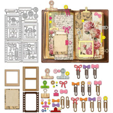 Vintage Stanzformen und Binderclips aus Kohlenstoffstahl für DIY-Scrapbooking, Fotoalben und Prägungen – 0,8 mm dick