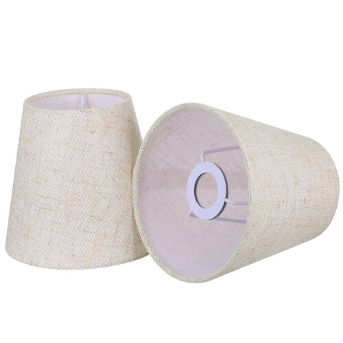 Abajur de tecido bege premium, resistente e prático, luz suave, 2 peças
