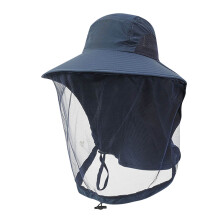 Marineblauer Moskitoschutzhut mit Netz für Camping und