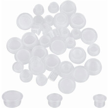 60Pcs Plastic Bottle Stoppers (11/13/19mm) with Pull Ring, Clear Salt & Pepper Shaker Plugs, Reusable End Covers – Compatible with Standard Bottles