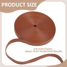 10,94 yardů (10,94 yardů) překládací lem z umělé kůže, hnědá šňůrka z umělé kůže o šířce 5/8" pro kutily – kompatibilní s