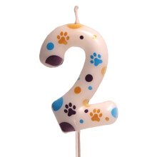 Tizuqe Birthday Candle Birthday Cake Toppers Decorations Blue Dog Paws Themed Print Birthday Party Supplies