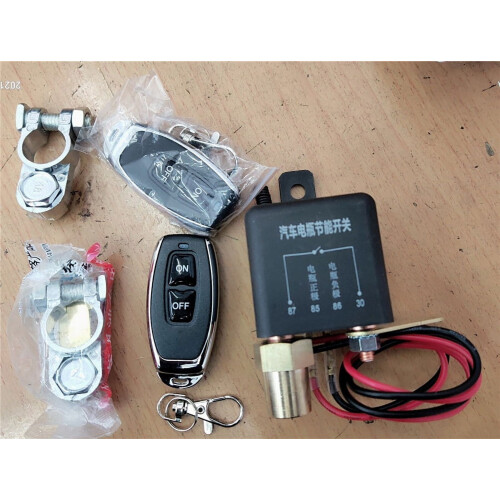 12V Car Battery Disconnect Cut Off Switch Master Kill Kit + Dual Wireless Remote