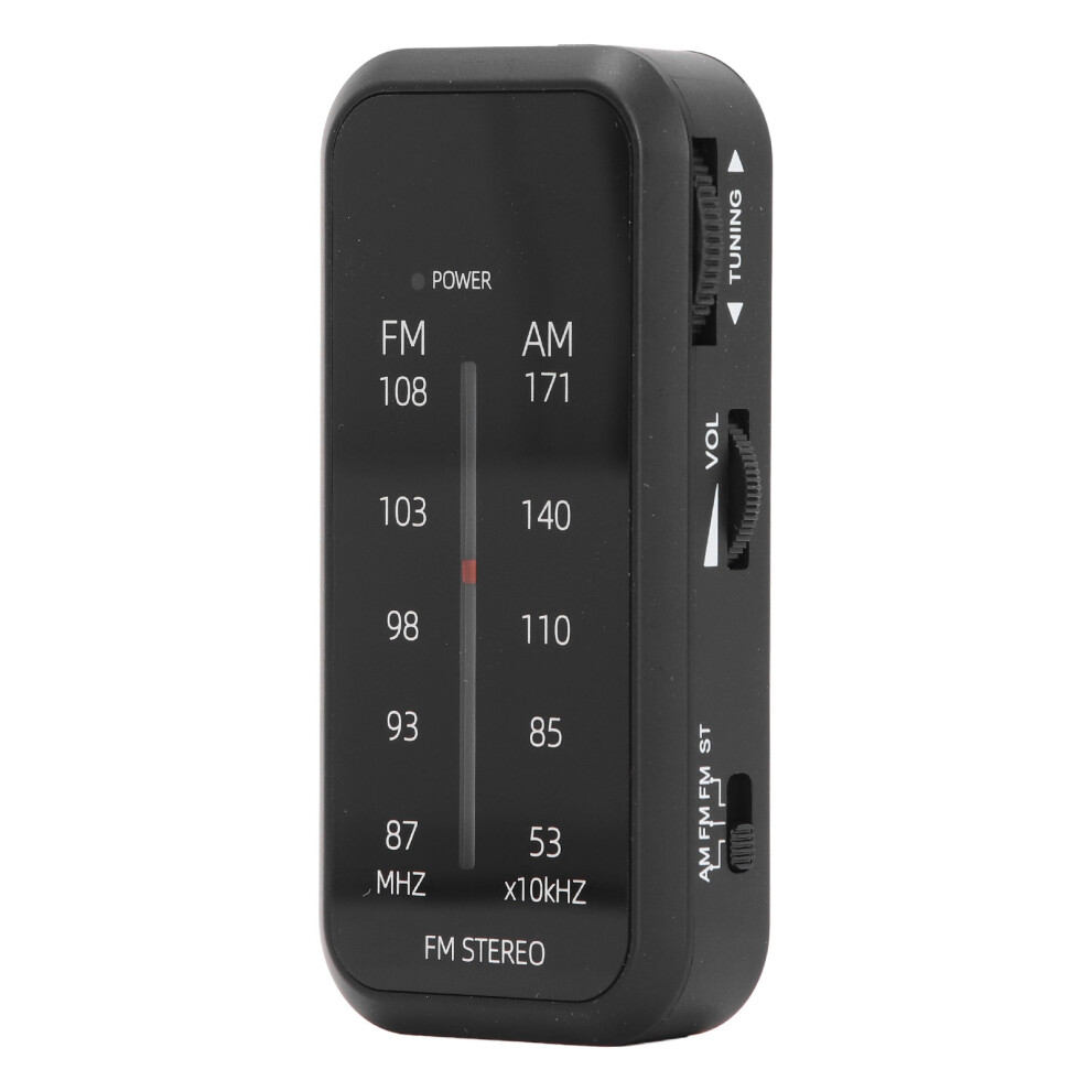 Pocket Radio Mini Am/Fm Stereo Portable Radio With Earphones, 87.2X43.3x21.2mm, Black 8411387621177