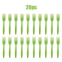 Set di 20 posate di plastica monouso – Forchette per feste, cibo da asporto, ufficio, scuola, picnic, barbecue (compatibili con portaposate