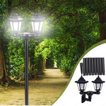 170cm Outdoor Post Lights, Waterproof Vintage Floor Lamp for Patio/Garden, Solar-Powered Pathway Decor, Compatible with Standard Posts