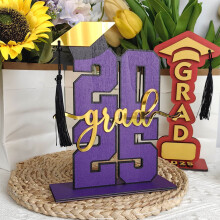 2025 Graduation Decorations & Gifts – Wooden Table Centerpieces, Desktop Ornaments, Photo Props – Compatible with Class of 2025