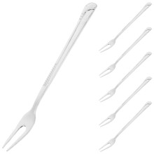 Juego de 6 tenedores para encurtidos, tenedores de postre, tenedores de acero inoxidable, palillos para frutas, utensilios de cocina.