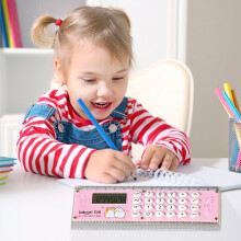 School Supplies Savings Calculator for Kids Simple Ruler Calculator Mini Electronic Calculator Pink