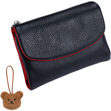Precious Unisex Pebble Real Leather Wallet - Soft Small RFID Anti Theft and Waterproof Purse for Women and Men Daily Use