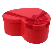 Boîte cadeau en forme de cœur, idéale pour la Saint-Valentin, en papier rouge (1 paquet)