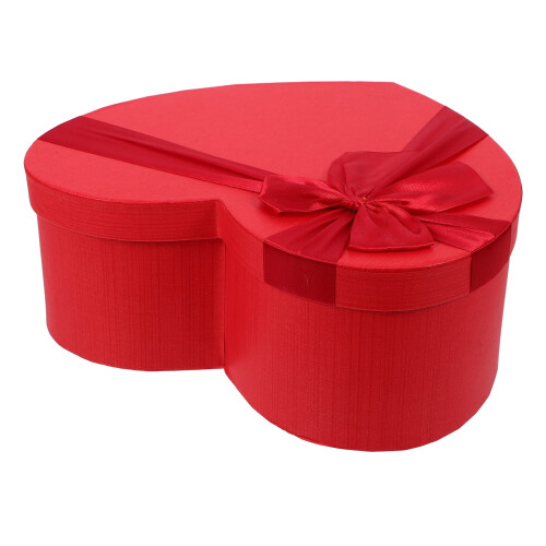 Hjärtformad presentask perfekt för alla hjärtans dag rött papper 1-pack