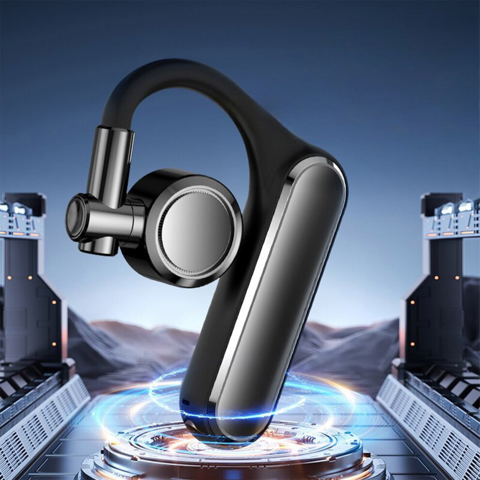 Single Ear Bluetooth Headset, 30H Call Time, Ipx7 Waterproof, 30-160 Adjustable Ear Loop, Noise Reduction, Compatible With Iphone & Android 9362892459603