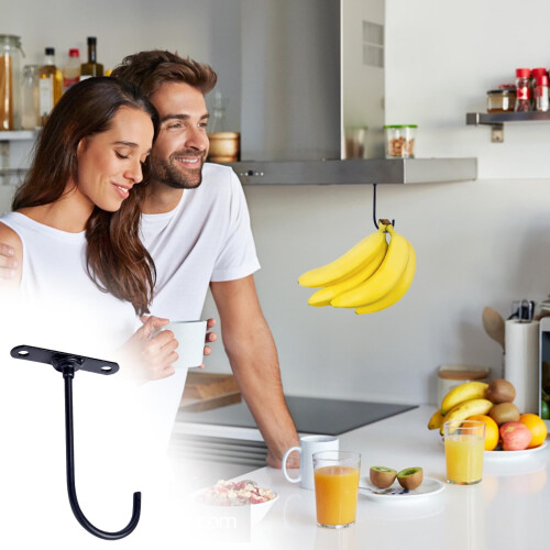 Space-Saving Banana Hook for Fresh Storage, Easy Under-Cabinet Installation 1