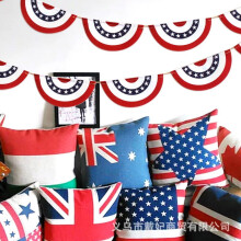 Amerikansk flaggbanner, vifteformede flagg, patriotiske dekorasjoner, patriotiske minnedagsdekorasjoner, USAs veterandagsdekorasjoner