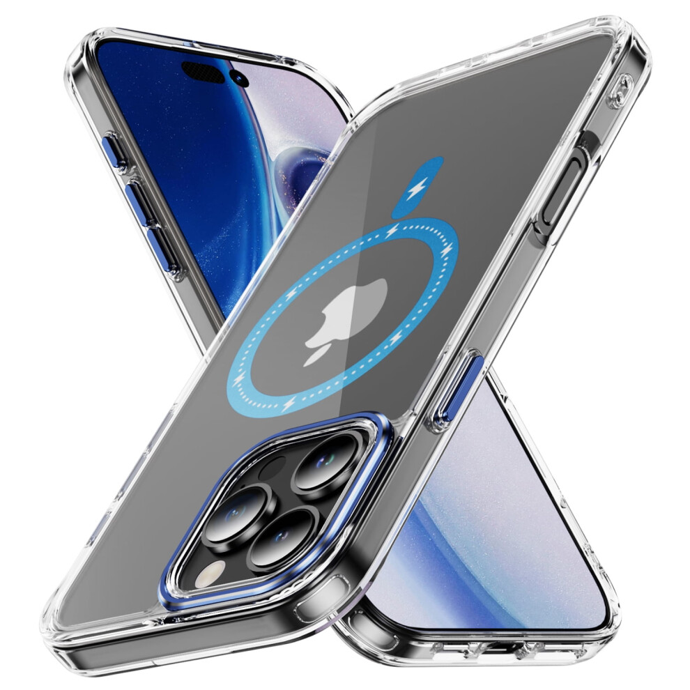 Transparent Magnetic Phone Case For Iphone 16 Pro Max Â Shock-Resistant, Ultra-Thin, Non-Yellowing, Blue 974856491117