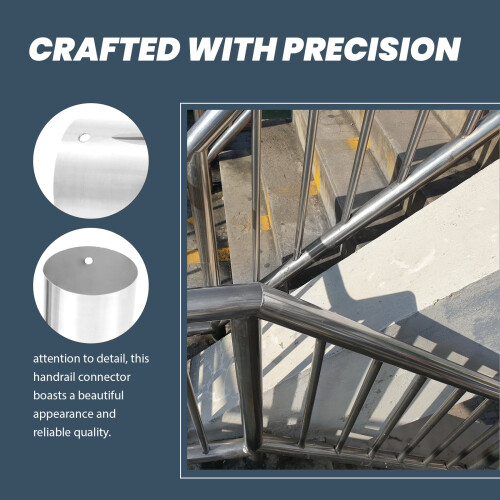 2 Pcs Connector for Tubing Structural Fitting Handrail Cable Staircase Balusters 1