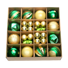 Christmas Ball Ornaments Set Gold Green 42 pcs
