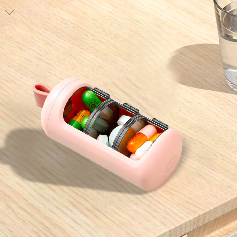 Portable 3-Compartment Pill Organizer Box, Sealed & Lightproof, Food-Grade Plastic, Travel-Friendly â Compatible with Daily Medication