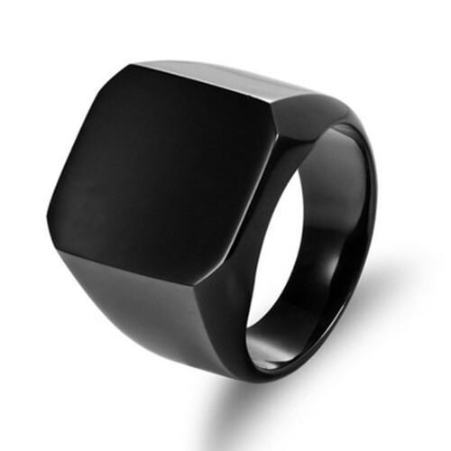 (8) Stylish Black Alloy Office Ring - 50 Chars 2