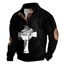 Men's Cotton Sweatshirt Easter Print Long Sleeve Pullover