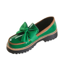 Army Green Women's Loafers Casual Bow Platform Shoes EU 41
